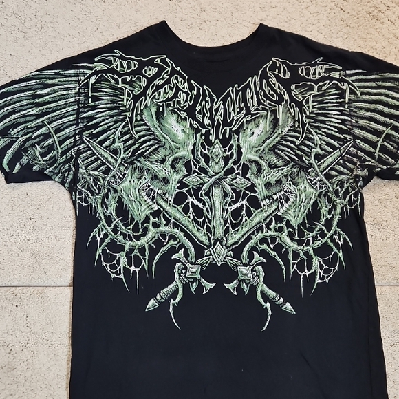 Affliction Toxic Wrath Tee - Black and Green Size Medium - Picture 4 of 8